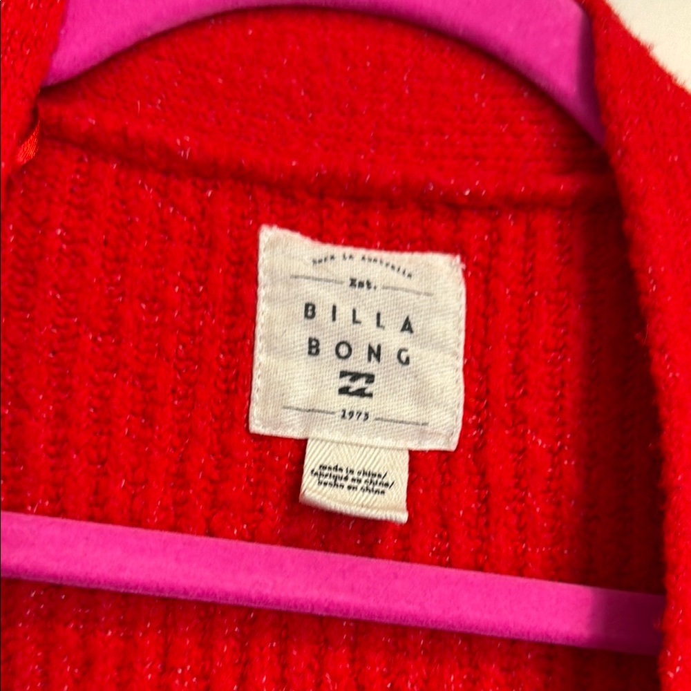 Red Button-Up Cardigan - Picture 2 of 3
